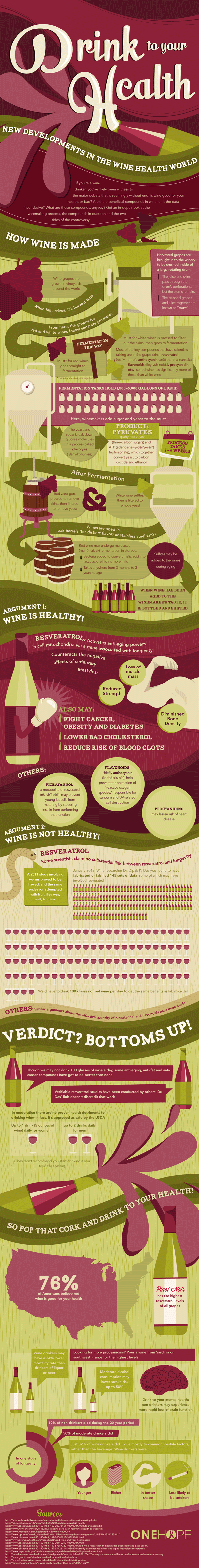 Drink to Your Health infographic from ONEHOPE Wine